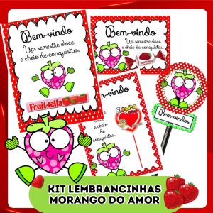 Kit lembrancinhas morango do amor